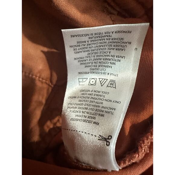 Joie Mirenda Chili Red Orange Cotton Utility Crop Pants Size 10 - Picture 9 of 11